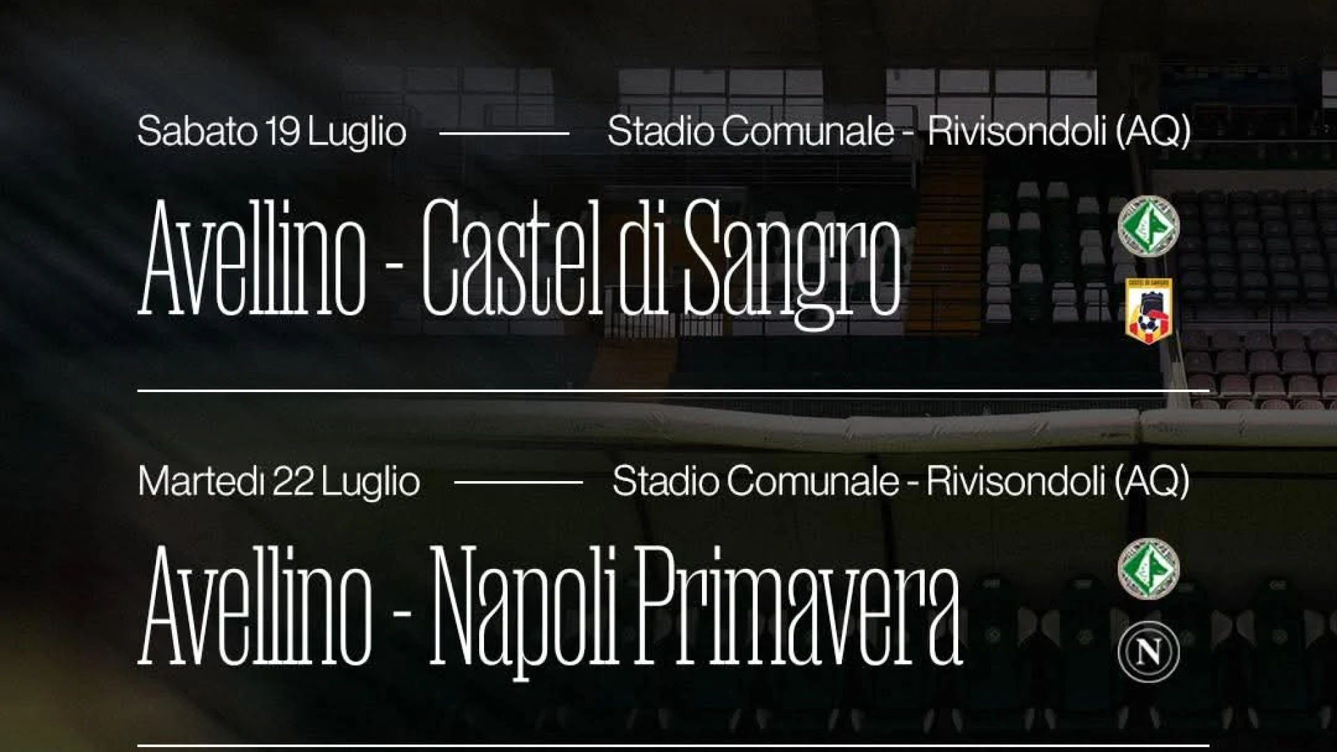 Avellino, reso noto il programma delle amichevoli pre campionato della squadra di Biancolino. Il ritiro estivo a Rivisondoli.
